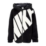 Sherpa Gevoerd Logo Hoogpolig Jack Zwart Nike , Black , Dames