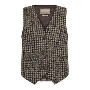 Elice Vest Blazer Rain Drum MOS Mosh , Brown , Dames