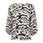 Zig Zag Blouse Witgrijs Soaked in Luxury , Multicolor , Dames