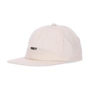 Platte Klep Strapback Cap Ongebleekt Katoen Obey , Beige , Heren