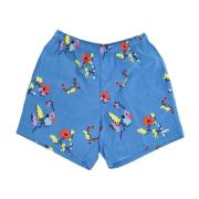 Blauw Multi Digitaal Print Heren Shorts Obey , Blue , Heren