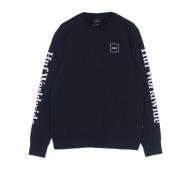 Navy Blue Crew Neck Sweatshirt HUF , Blue , Heren