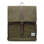 Groene City Rugzak met Gestreepte Stof Herschel , Green , Unisex