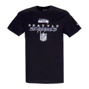 Seattle Seahawks Script Tee Zwart/Blauw New Era , Black , Heren