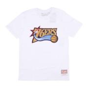 Philadelphia 76ers Logo T-shirt Wit Mitchell & Ness , White , Heren