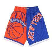 NBA Big Face Basketball Shorts Mitchell & Ness , Blue , Heren