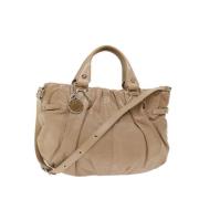 Pre-owned Leather handbags Celine Vintage , Beige , Dames