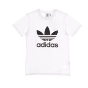 Witte Trefoil Logo T-shirt Adidas , White , Dames