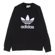 Klassieke Trefoil Crewneck Sweatshirt Zwart/Wit Adidas , Black , Heren