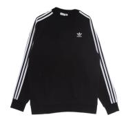 Zwarte Crew Neck Sweatshirt 3 Strepen Adidas , Black , Heren