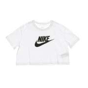 Crop Icon Tee Korte T-shirt Wit/Zwart Nike , White , Dames