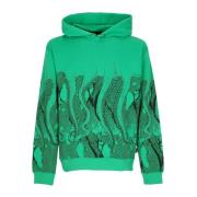 Groene Fishnet Hoodie Lichtgewicht Sweatshirt Octopus , Green , Heren