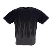 Flames Tee Zwart Heren T-Shirt Vision OF Super , Black , Heren