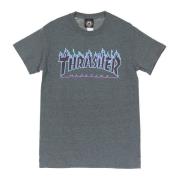 Flame Tee Heren T-shirt Thrasher , Gray , Heren