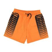 Ribbed Swim Shorts Orange/Black Propaganda , Orange , Heren