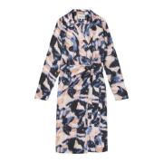 Blauwe Wikkeljurk met Print Munthe , Multicolor , Dames