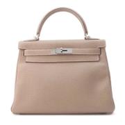 Pre-owned Leather handbags Hermès Vintage , Gray , Dames