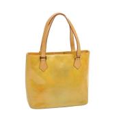 Pre-owned Leather handbags Louis Vuitton Vintage , Yellow , Dames