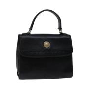 Pre-owned Leather handbags Burberry Vintage , Black , Dames