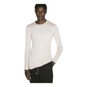 Gelaagd Langmouw Crewneck T-Shirt Rick Owens , White , Heren