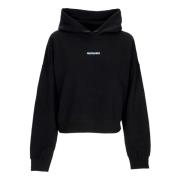 Zwarte Cropped Hoodie met Ribbels Propaganda , Black , Dames