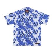 Blauw/Wit Dice Beach Shirt Korte Mouw Propaganda , Multicolor , Heren