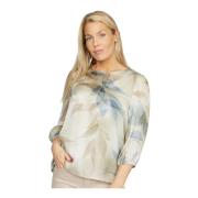 Blauwe Bloemenblouse Sally.Sp24 2-Biz , Multicolor , Dames