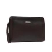 Pre-owned Leather clutches Burberry Vintage , Brown , Dames