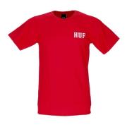 Klassiek Rood Heren T-shirt Korte Mouw HUF , Red , Heren