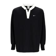 Essentials Lange Mouw Polo Zwart/Wit Nike , Black , Dames