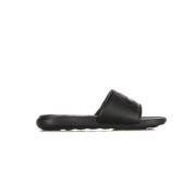 Flexibele Zwarte Slide Slippers met Logo Nike , Black , Dames