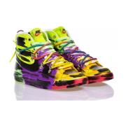 Handgemaakte Fluorescerende Sneakers Multicolor Violet Nike , Multicol...