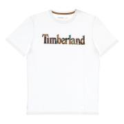 Camo Linear Tee White Korte Mouw Timberland , White , Heren