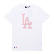 Dodgers Baseball Tee Wit/Roze New Era , White , Heren