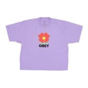 Aangepaste Lavendel Crop Tee Obey , Purple , Dames