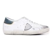 Witte Groene Lage Kalfsleren Sneakers Philippe Model , White , Heren