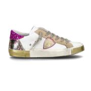 Wit Fuchsia Leren Sneakers Street Style Philippe Model , Multicolor , ...