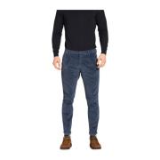 Fluweel chino broek wortel pasvorm Mason's , Blue , Heren