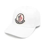 Witte Baseballpet Katoen Gabardine Moncler , White , Heren