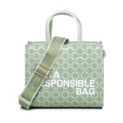 Geometrische Print Eco-Vriendelijke Rits Tas V73 , Green , Dames