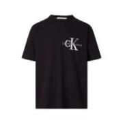 Monologo Oversized Tee Zwart Calvin Klein , Black , Heren