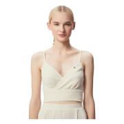 Cropped top met verstelbare bandjes Bizuu , White , Dames