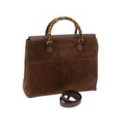 Pre-owned Suede handbags Gucci Vintage , Brown , Dames