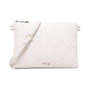 Crème Ecoleer Clutch met Metallic Logo V73 , Beige , Dames