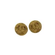 Pre-owned Metal earrings Chanel Vintage , Yellow , Dames