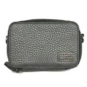 Pre-owned Leather clutches Fendi Vintage , Gray , Dames