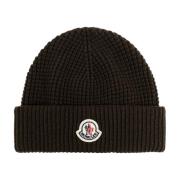 Wollen muts met logo Moncler , Green , Heren