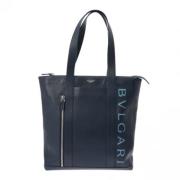 Pre-owned Leather totes Bvlgari Vintage , Blue , Dames