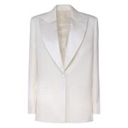 Witte Wollen Blazer Jas Magda Butrym , White , Dames