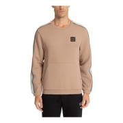 Effen Logo Zak Sweatshirt Emporio Armani EA7 , Beige , Heren